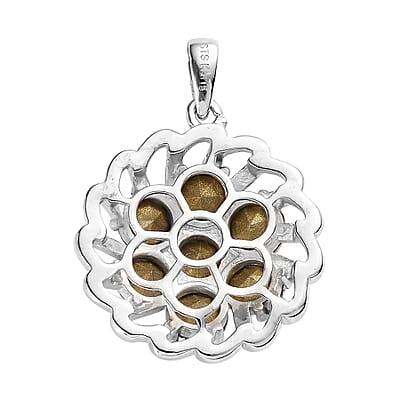 Karis Amethyst Color Crystal Floral Pendant without Chain in Platinum Bond