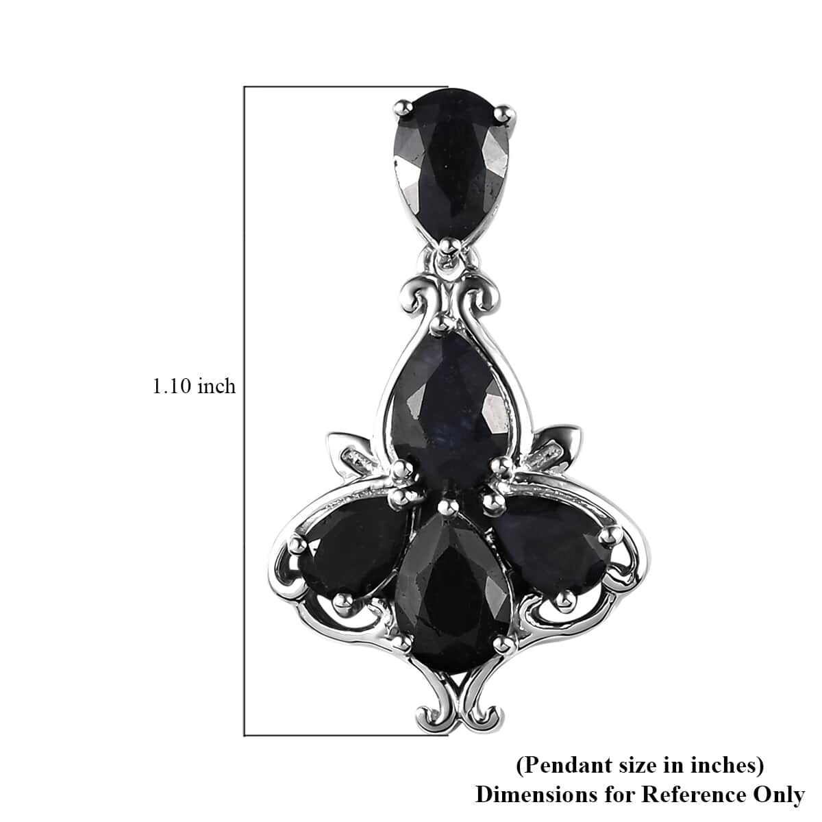 Australian Midnight Sapphire Dangling Earrings in Platinum Over Sterling Silver 8.50 ctw image number 4