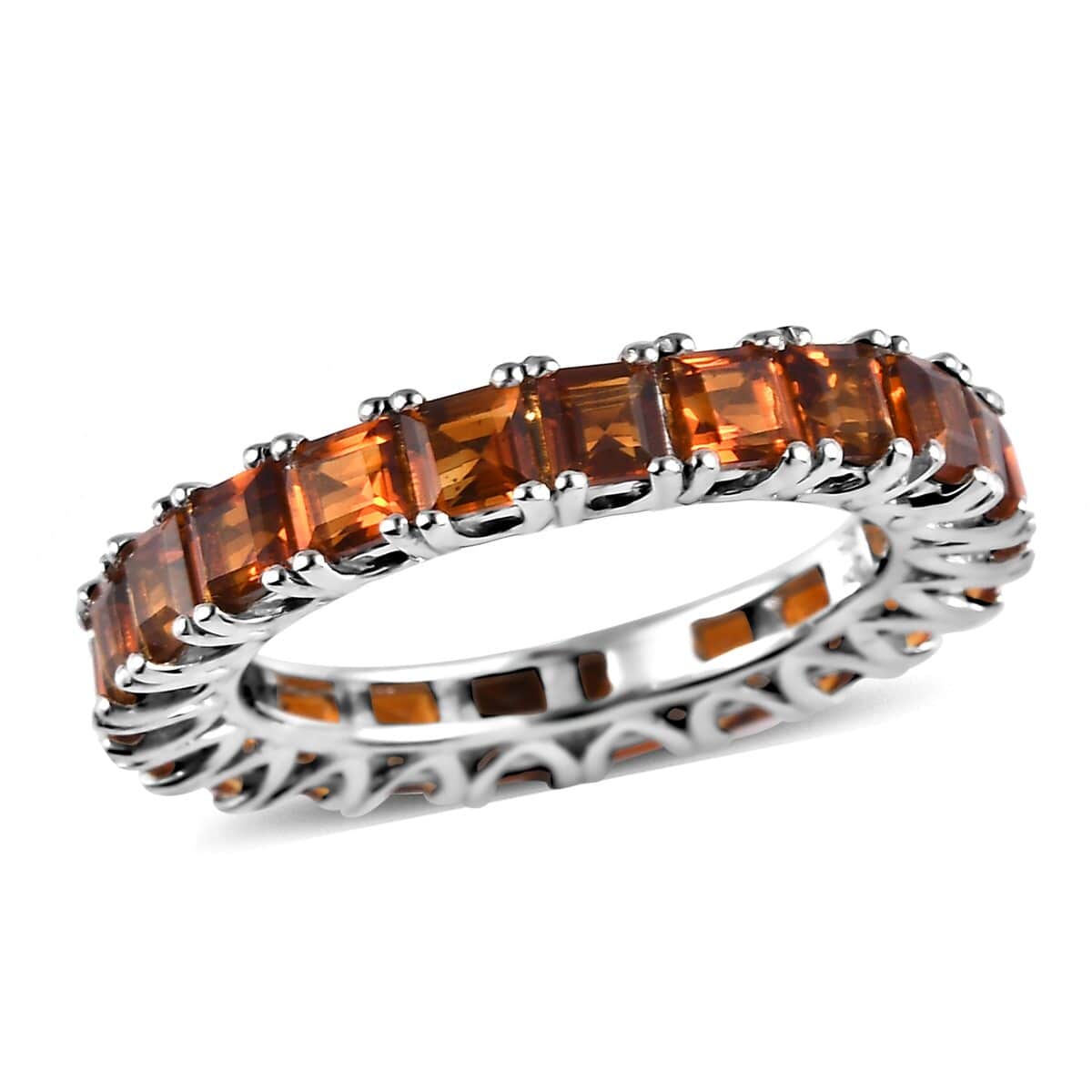 Santa Ana Madeira Citrine Eternity Band Ring in Platinum Over Sterling Silver 3.25 ctw image number 0
