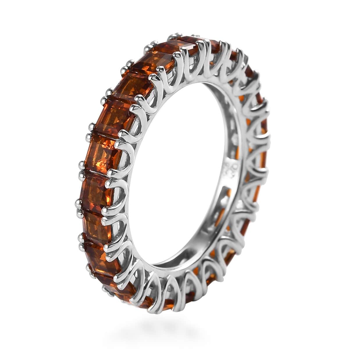 Santa Ana Madeira Citrine Eternity Band Ring in Platinum Over Sterling Silver (Size 7.0) 3.25 ctw image number 3