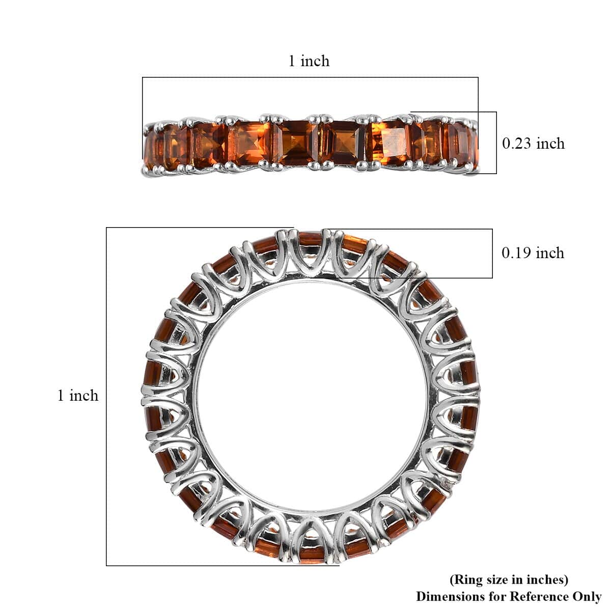 Santa Ana Madeira Citrine Eternity Band Ring in Platinum Over Sterling Silver 3.25 ctw image number 5