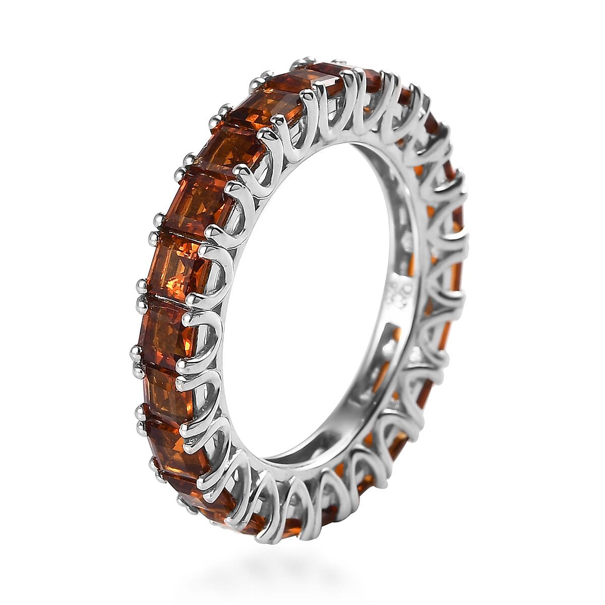 Santa Ana Madeira Citrine Eternity Band Ring in Platinum Over Sterling Silver (Size 8.0) 3.25 ctw image number 3