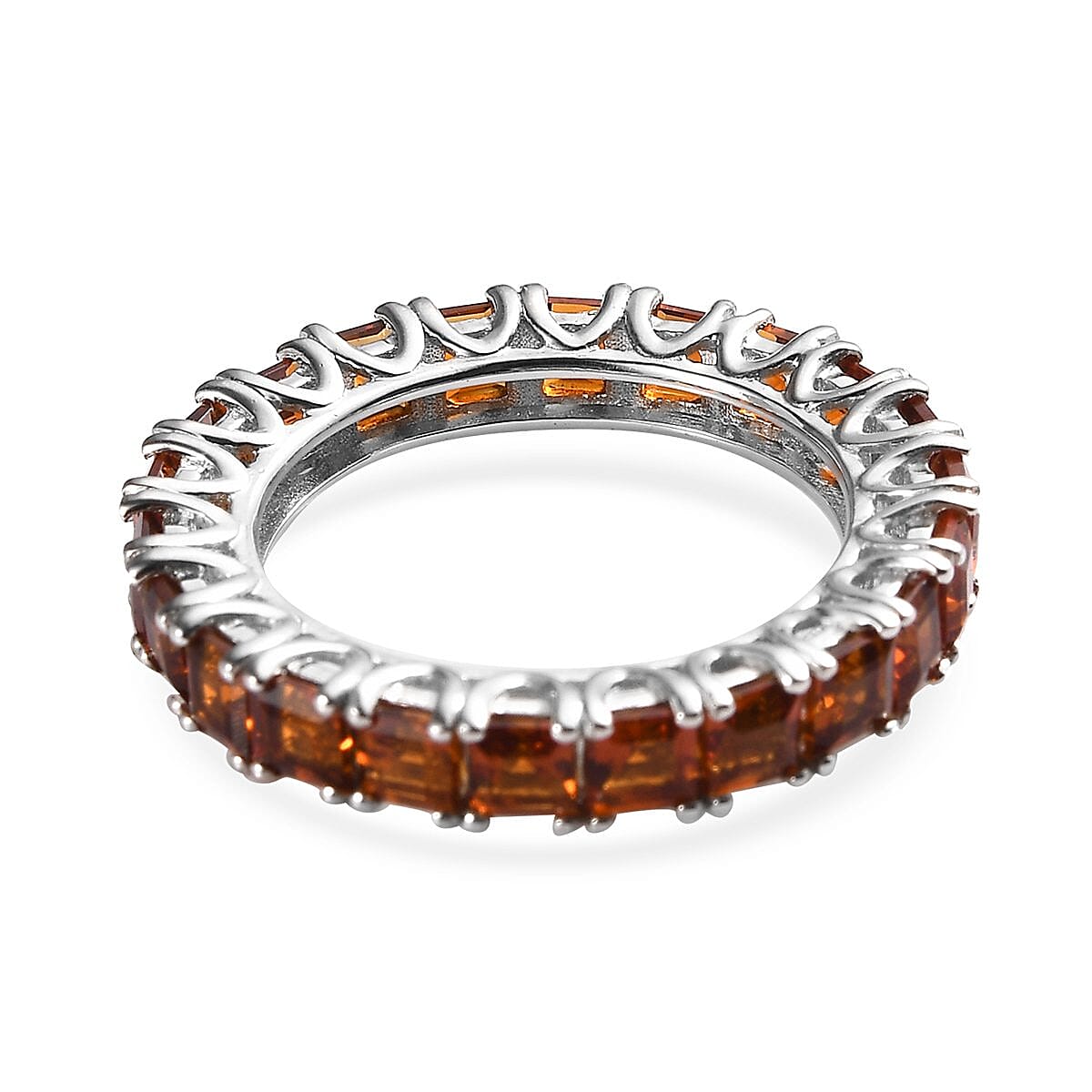 Santa Ana Madeira Citrine Eternity Band Ring in Platinum Over Sterling Silver (Size 8.0) 3.25 ctw image number 4