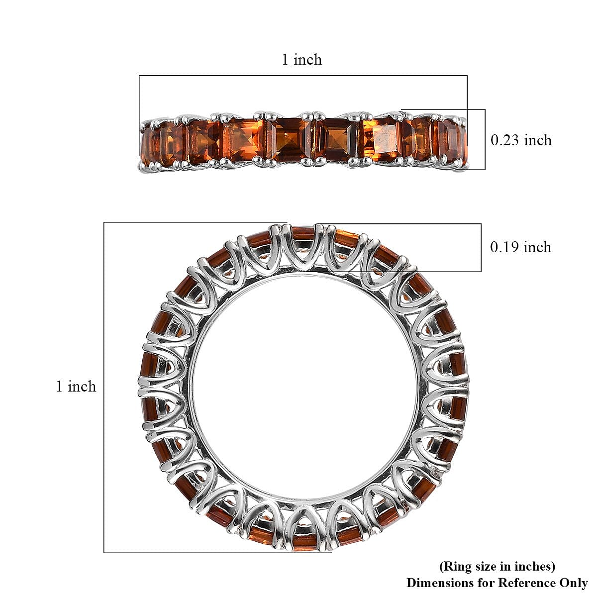 Santa Ana Madeira Citrine Eternity Band Ring in Platinum Over Sterling Silver (Size 8.0) 3.25 ctw image number 5