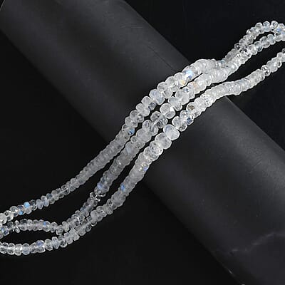 Premium Rainbow Moonstone Beaded Bracelet in Sterling Silver (7.25-9.25In) 65.50 ctw