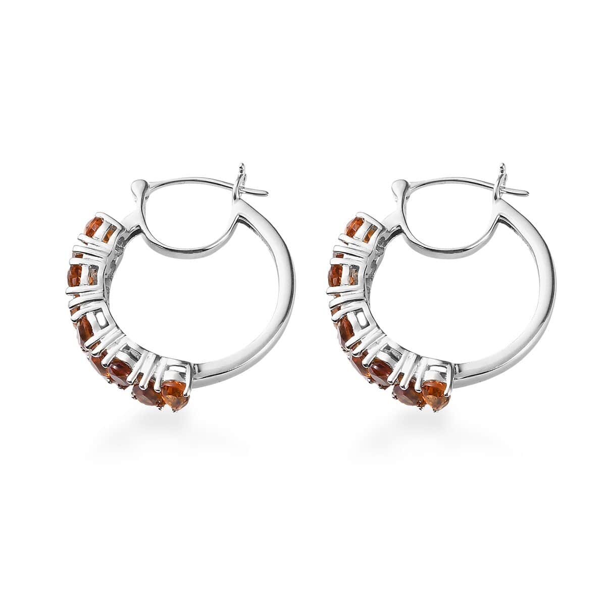 Santa Ana Madeira Citrine Hoop Earrings in Platinum Over Sterling Silver 3.49 ctw image number 2