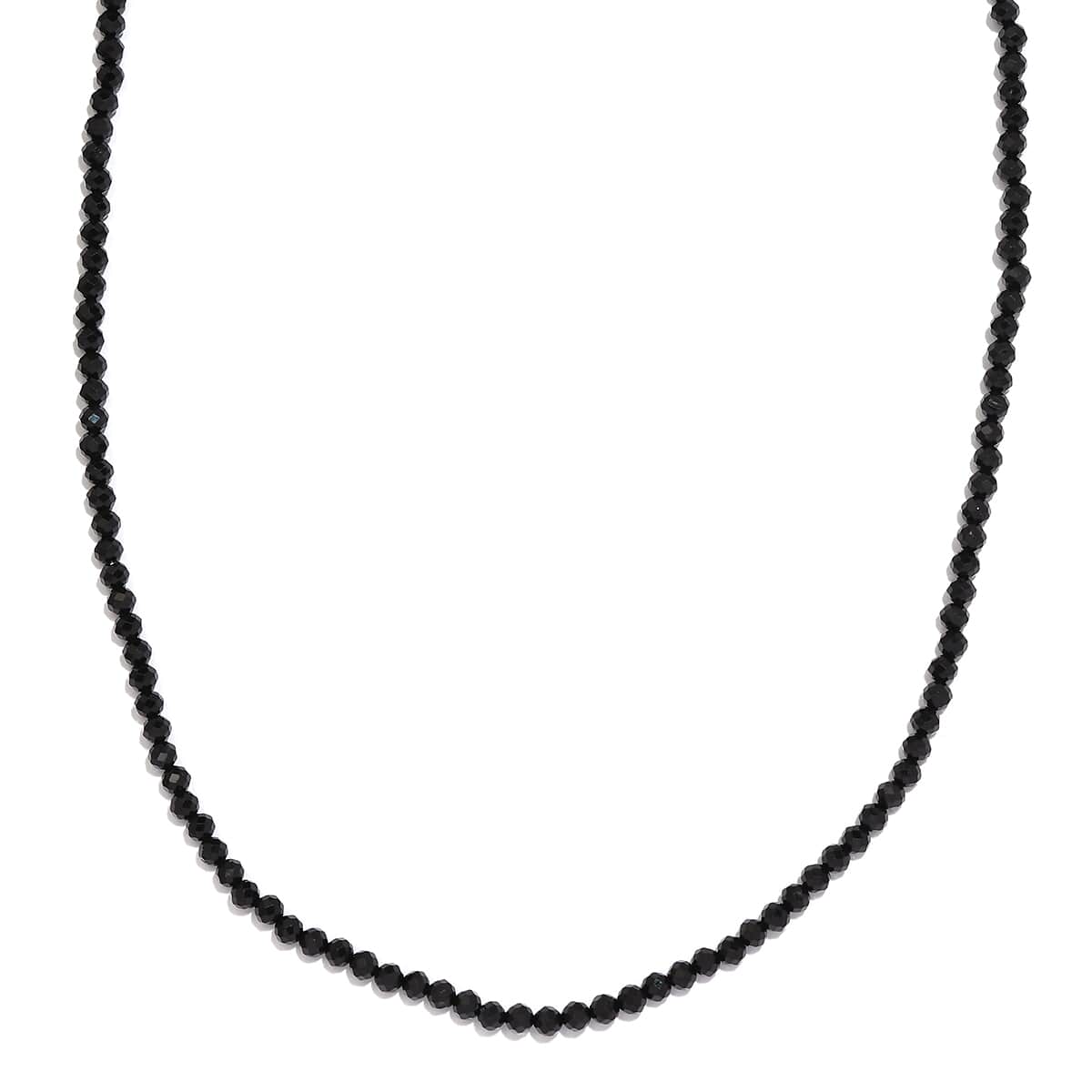 Doorbuster Natural Thai Black Spinel Beaded Necklace 20 Inches in Sterling Silver 43.00 ctw image number 0