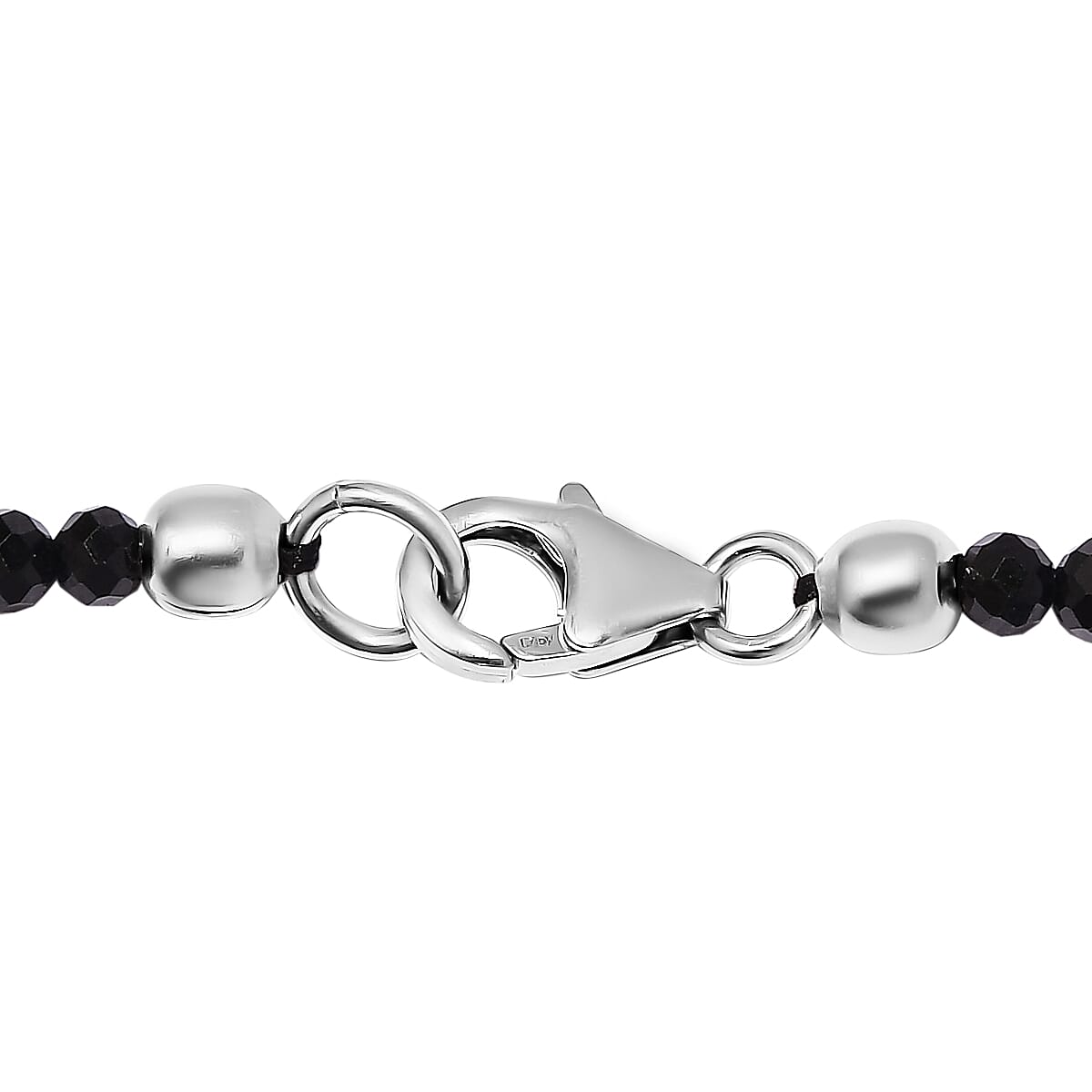 Thai Black Spinel Bead Necklace in Sterling Silver| Beaded Jewelry Silver| Birthday Gifts For Women (20 Inches) 43.00 ctw