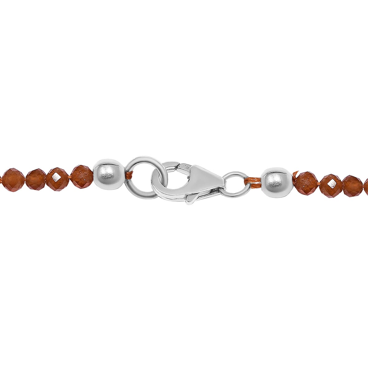 Ratnapura Hessonite Garnet Bead Necklace in Sterling Silver| Beaded Jewelry Silver| Birthday Gifts For Women (20 Inches)  40.50 ctw image number 4