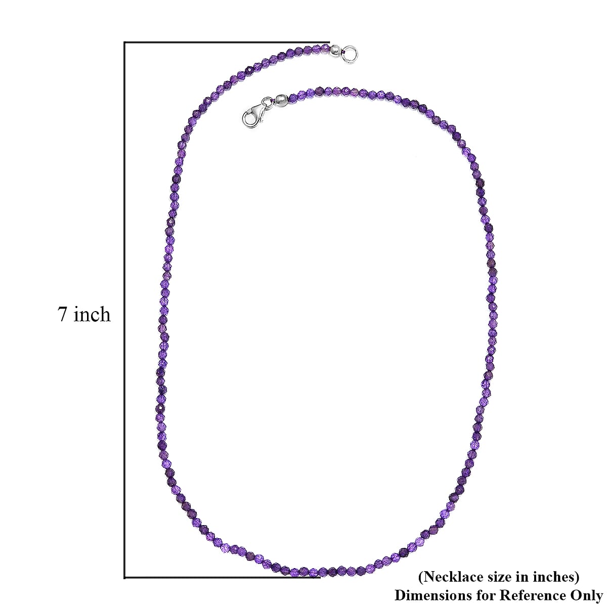 Amethyst Bead Necklace in Sterling Silver| Beaded Jewelry Silver| Birthday Gifts For Women (20 Inches)  31.75 ctw image number 5