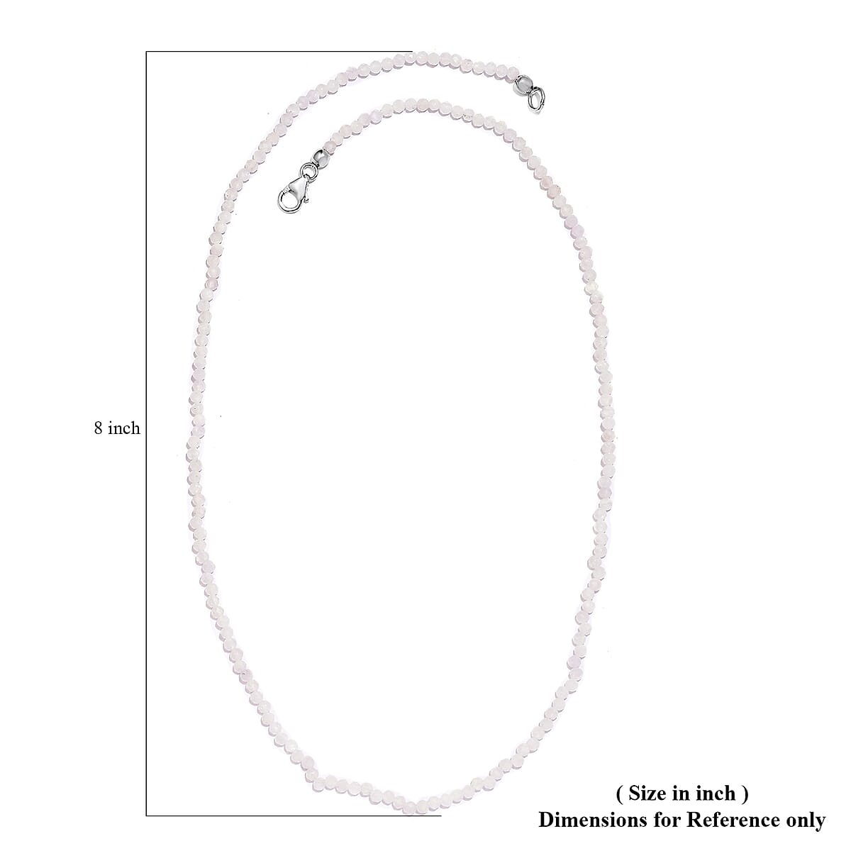 Kuisa Rainbow Moonstone Bead Necklace in Sterling Silver| Beaded Jewelry Silver| Birthday Gifts For Women (20 Inches)  32.00 ctw image number 5