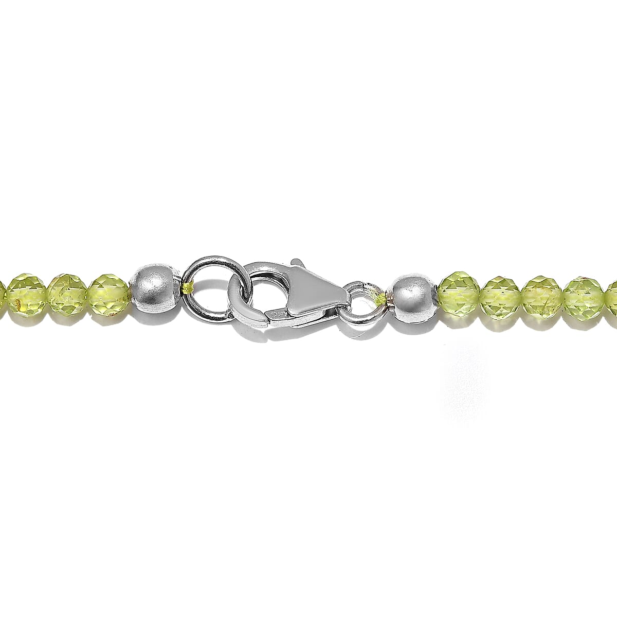 Peridot Bead Necklace in Sterling Silver| Beaded Jewelry Silver| Birthday Gifts For Women (20 Inches)  48.65 ctw image number 4
