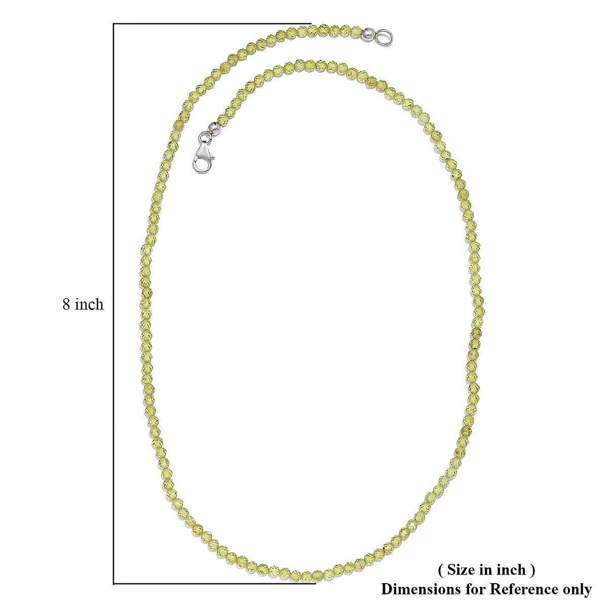 Peridot Bead Necklace in Sterling Silver| Beaded Jewelry Silver| Birthday Gifts For Women (20 Inches)  48.65 ctw image number 5