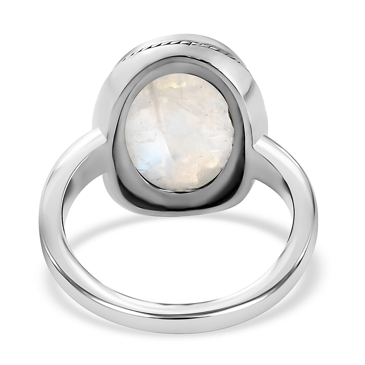 Kuisa Rainbow Moonstone Solitaire Ring in Stainless Steel (Size 7.0) 6.85 ctw image number 6
