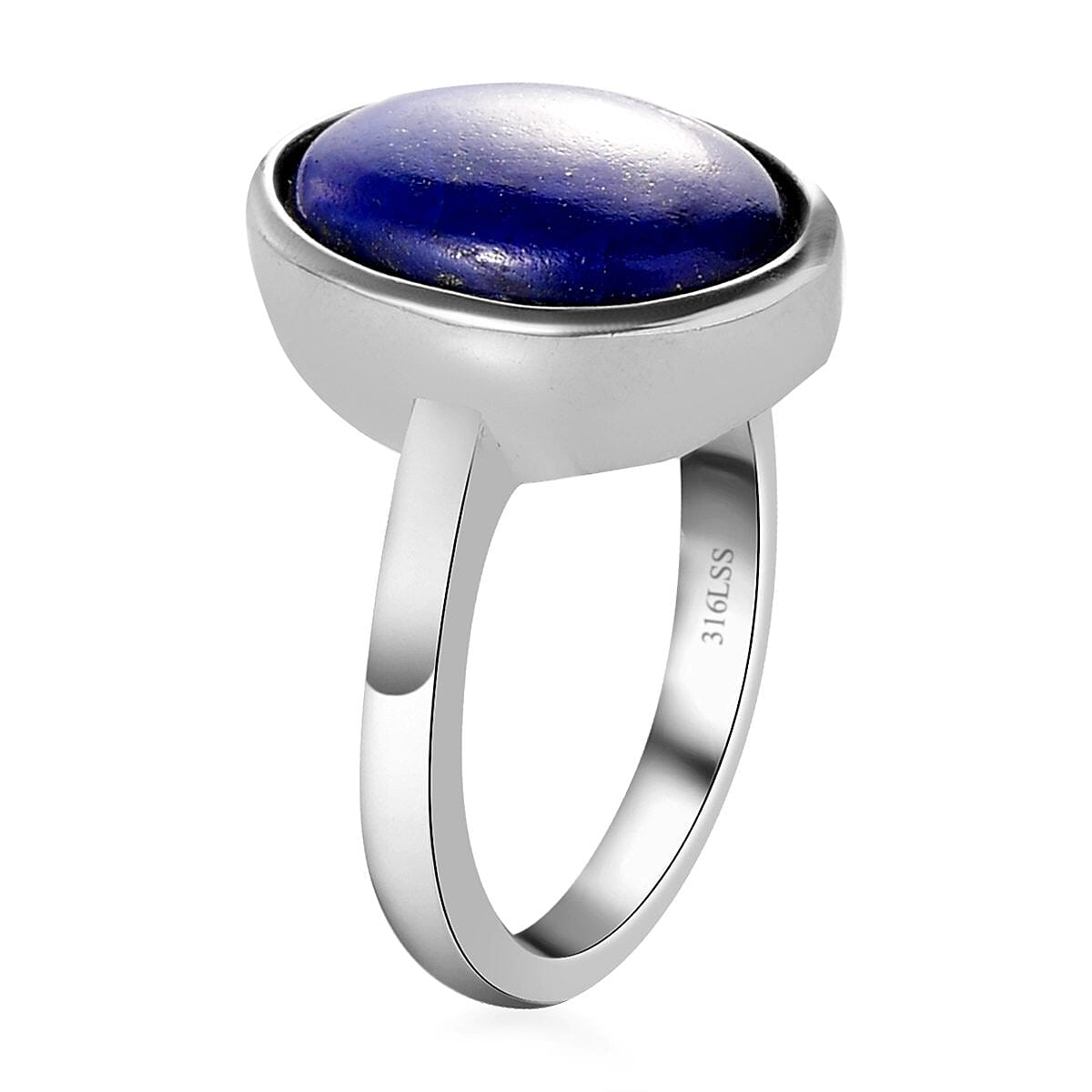 Lapis Lazuli Saddle Ring in Stainless Steel (Size 6.0) 6.90 ctw image number 5