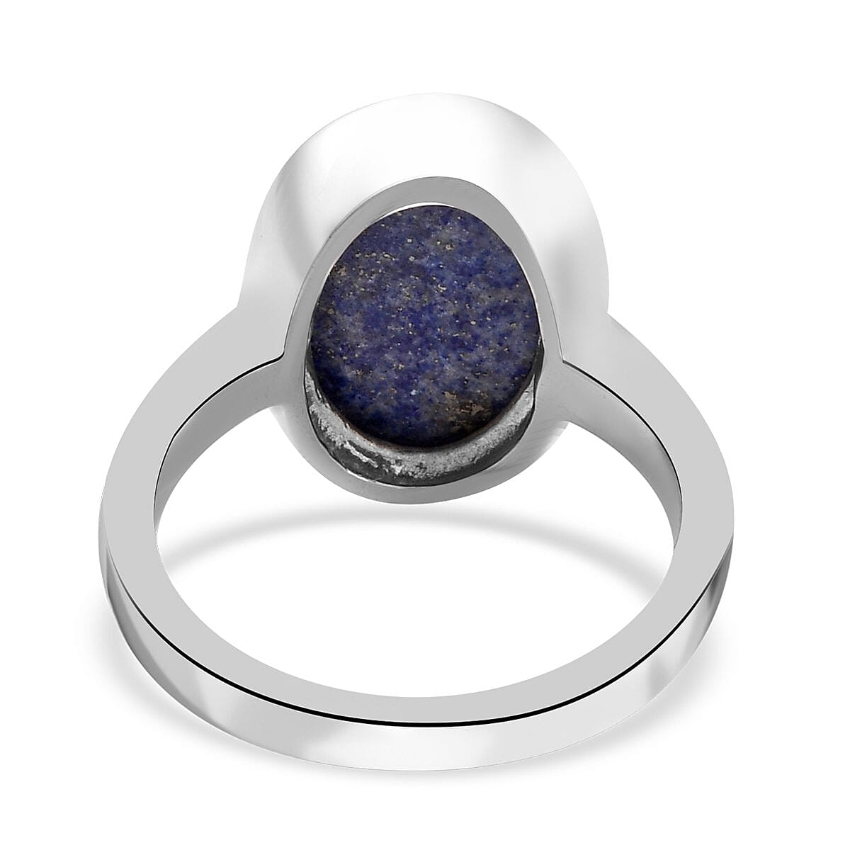 Lapis Lazuli Saddle Ring in Stainless Steel (Size 6.0) 6.90 ctw image number 6