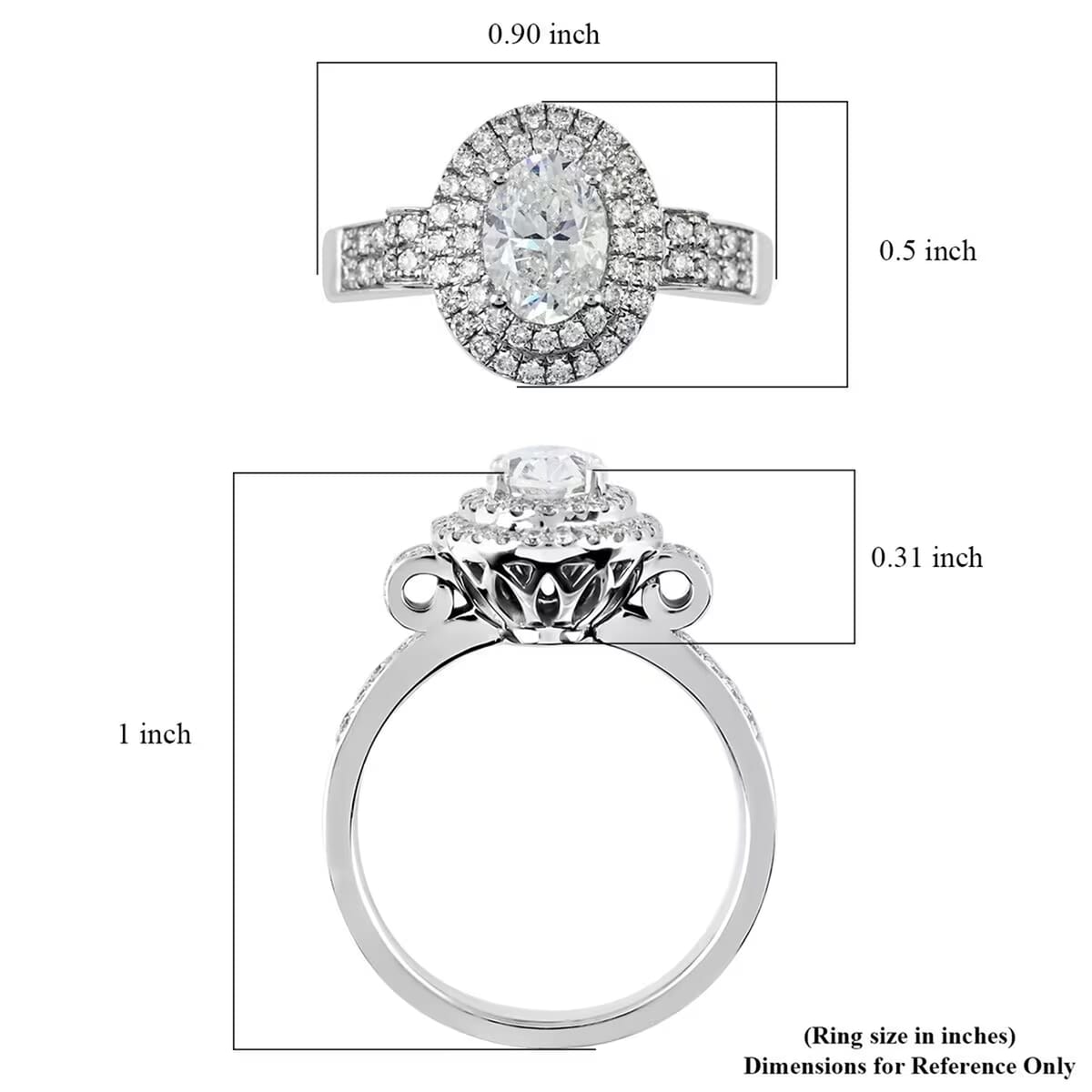 18K White Gold Diamond Cluster Ring 6.7 Grams (Delivered in 10-12 Business Days) 1.50 ctw image number 7