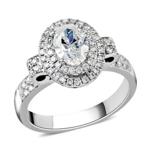 Modani Fancy Cut Oval Diamond G-H SI2 1.50 ctw Celebrity Ring in 18K White Gold (Size 8.0) 6.7 Grams