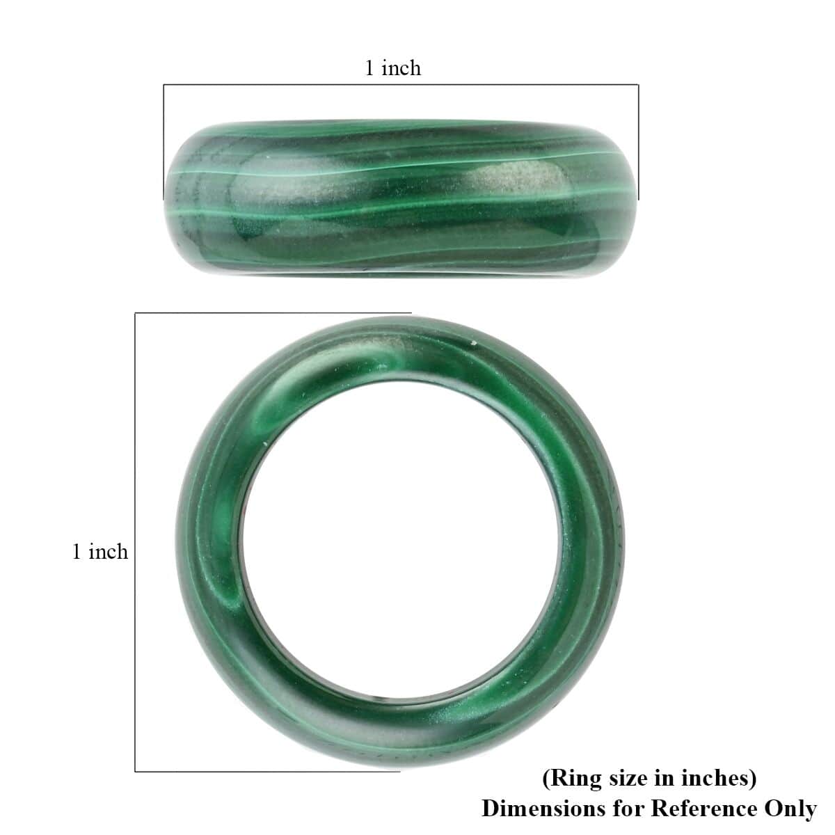 African Malachite Carved Band Ring (Size 7) 29.00 ctw image number 4