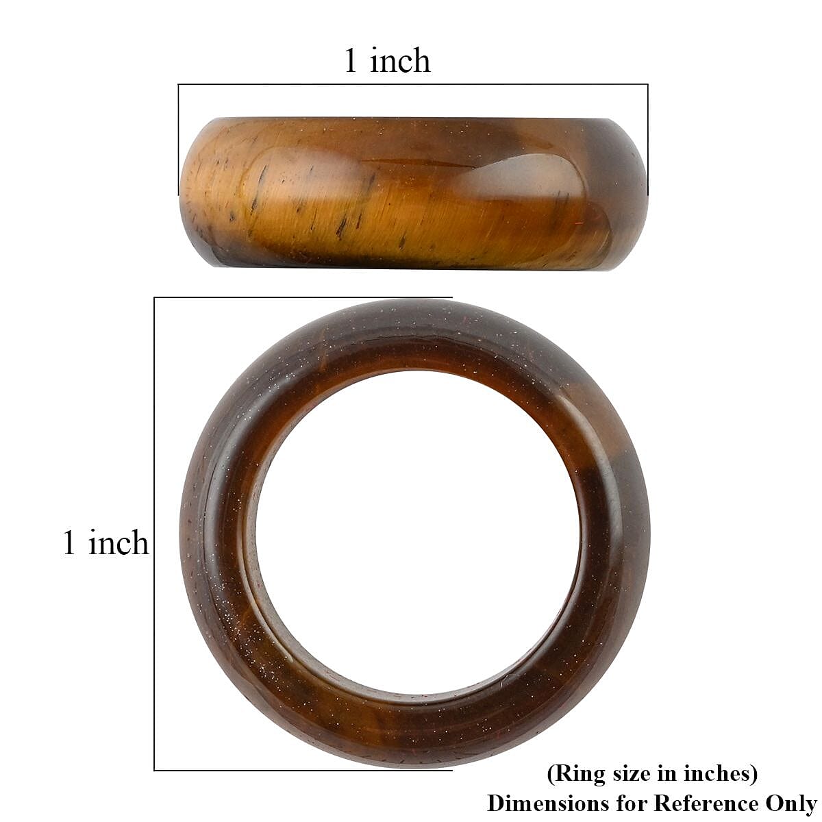 Yellow Tiger's Eye Carved Band Ring (Size 7) 21.20 ctw image number 4