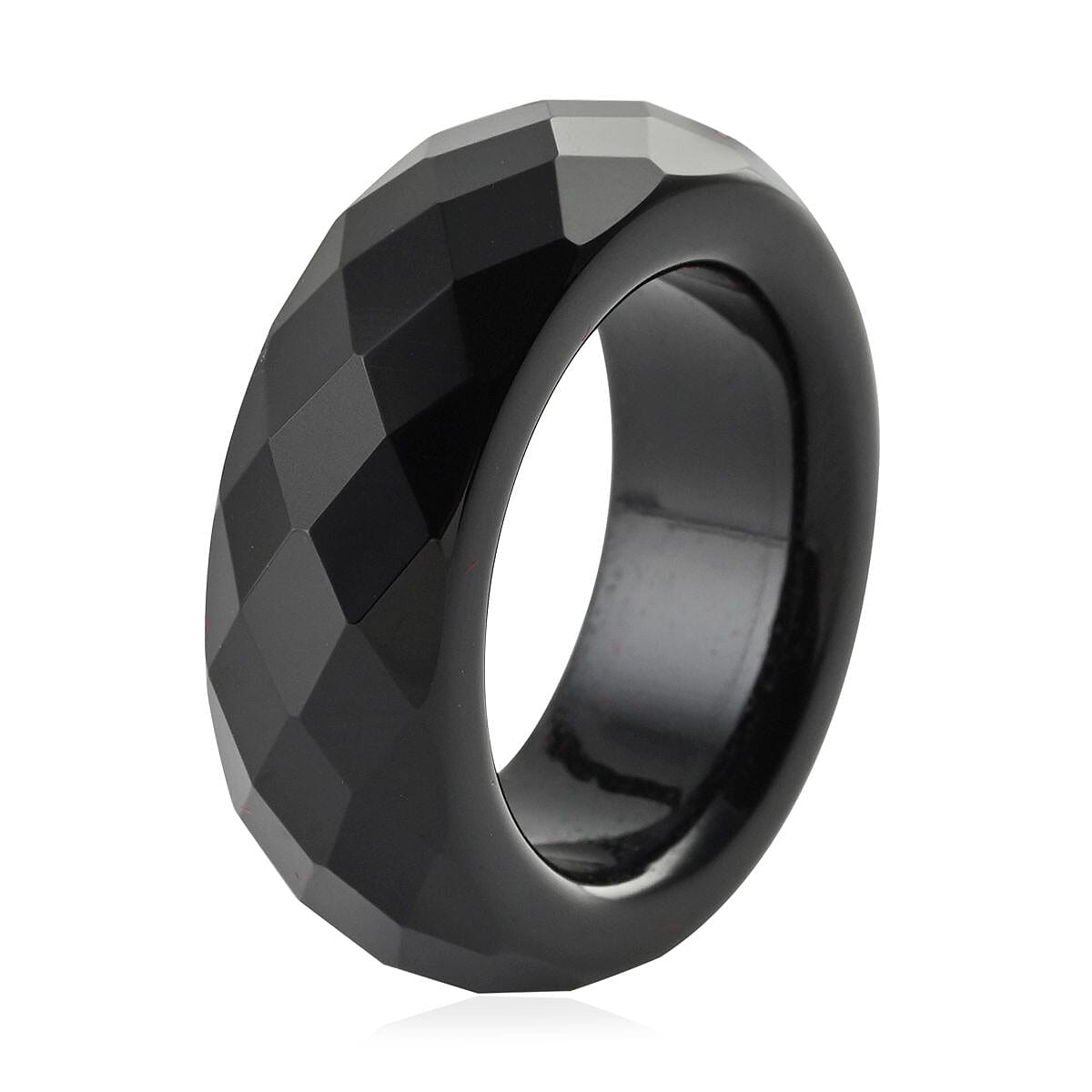 Black Onyx Carved Band Ring (Size 6.50) 24.50 ctw image number 3