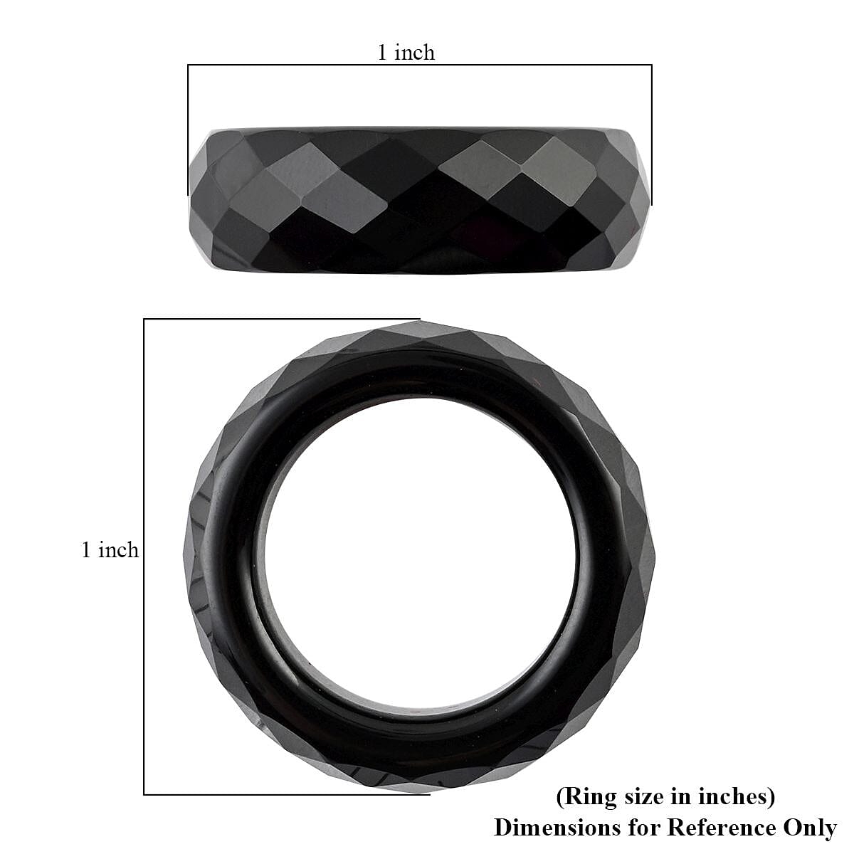 Black Onyx Carved Band Ring (Size 6.50) 24.50 ctw image number 4