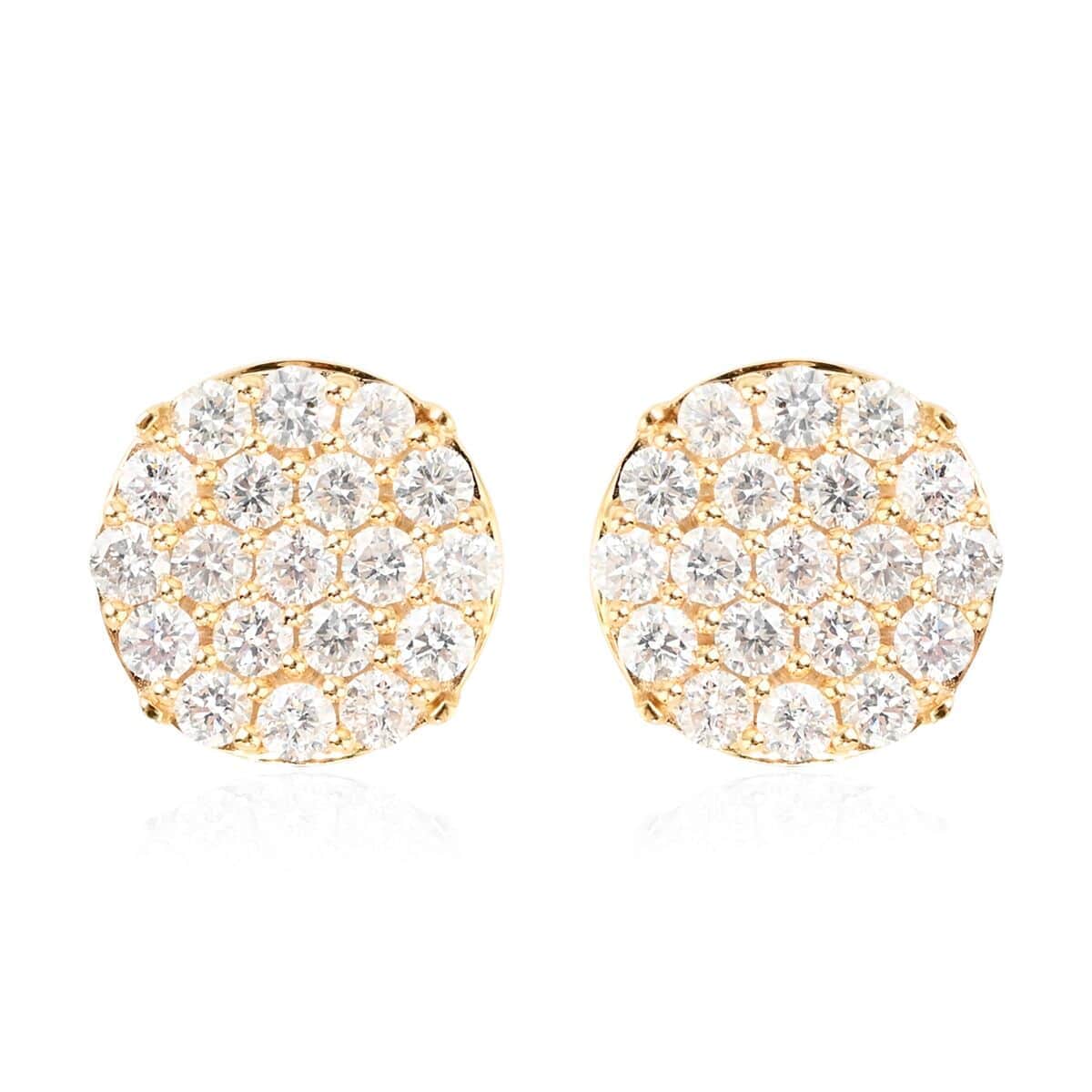 NY Closeout 10K Yellow Gold Diamond Stud Earrings 2.95 Grams 1.50 ctw image number 0