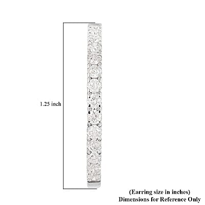 10K White Gold Diamond Hoop Earrings 5.80 Grams 2.00 ctw