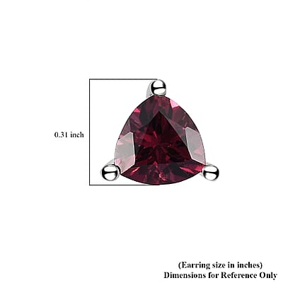 Tanzanian Wine Garnet Stud Earrings in Platinum Over Sterling Silver 1.90 ctw