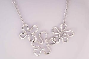 Rhodium Over Sterling Silver Necklace (14 Inches) 28.00 g