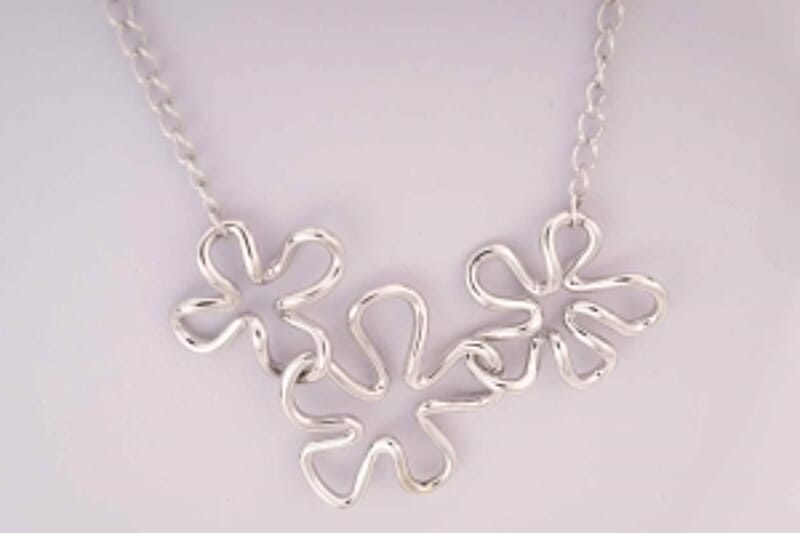 Rhodium Over Sterling Silver Necklace (14 Inches) 28.00 g