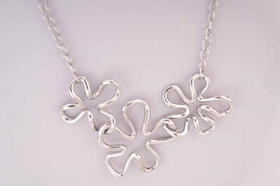 Rhodium Over Sterling Silver Necklace (14 Inches) 28.00 g