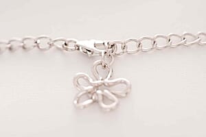 Rhodium Over Sterling Silver Necklace (14 Inches) 28.00 g
