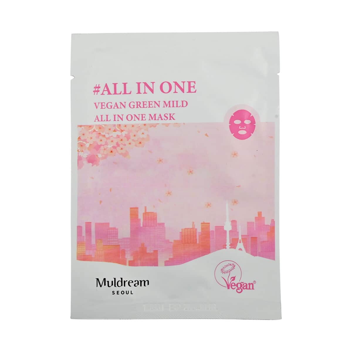 Muldream- Vegan Green Mild All in One Mask, 10 Sheets 8.5 Oz , Best Face Mask Sheets , Skin Care , Peel Off Mask image number 3