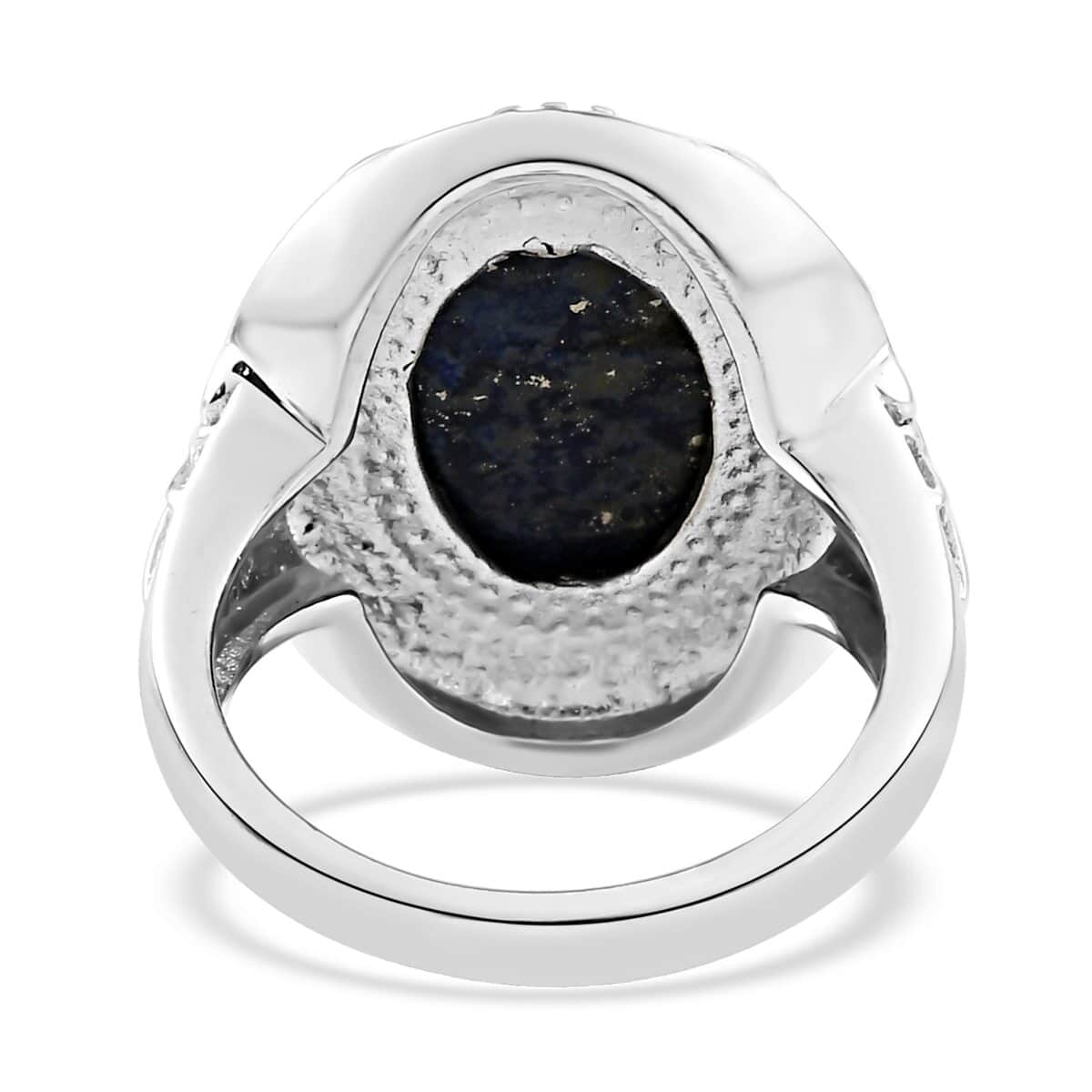Lapis Lazuli Solitaire Ring in Stainless Steel (Size 6.0) 6.75 ctw image number 6