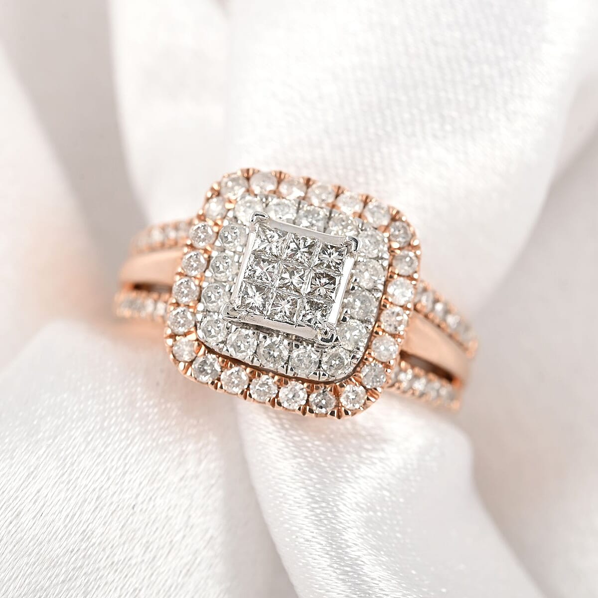 10K Rose Gold Diamond Ring (Size 7.0) 4.10 Grams 1.00 ctw image number 1