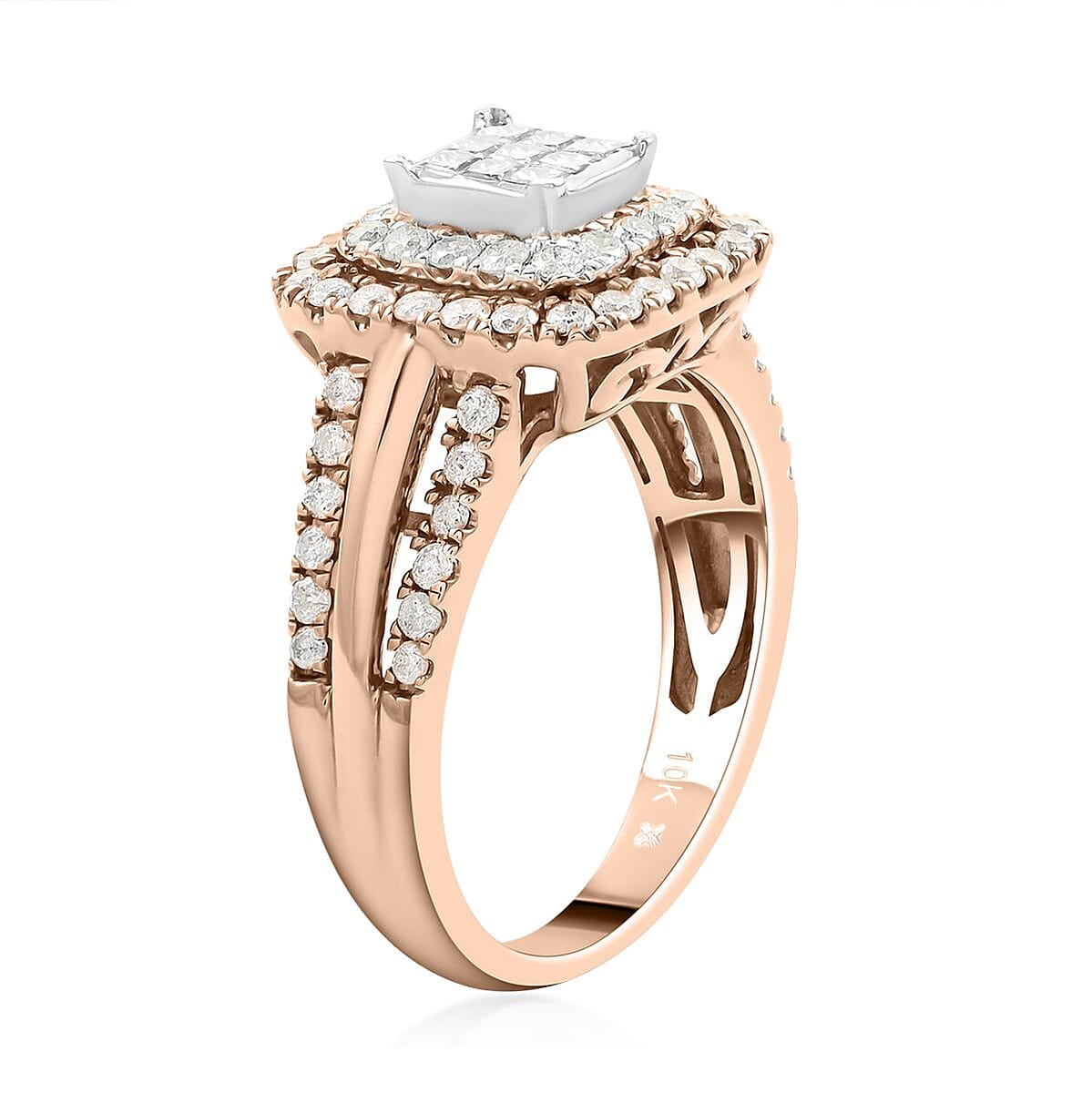 10K Rose Gold Diamond Ring (Size 7.0) 4.10 Grams 1.00 ctw image number 3