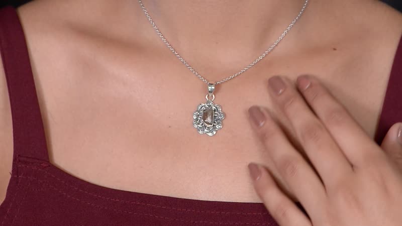 Artisan Crafted Rough Cut Turkizite Pendant in Sterling Silver 2.50 ctw