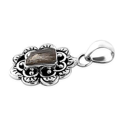 Artisan Crafted Rough Cut Turkizite Pendant in Sterling Silver 2.50 ctw