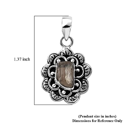 Artisan Crafted Rough Cut Turkizite Pendant in Sterling Silver 2.50 ctw