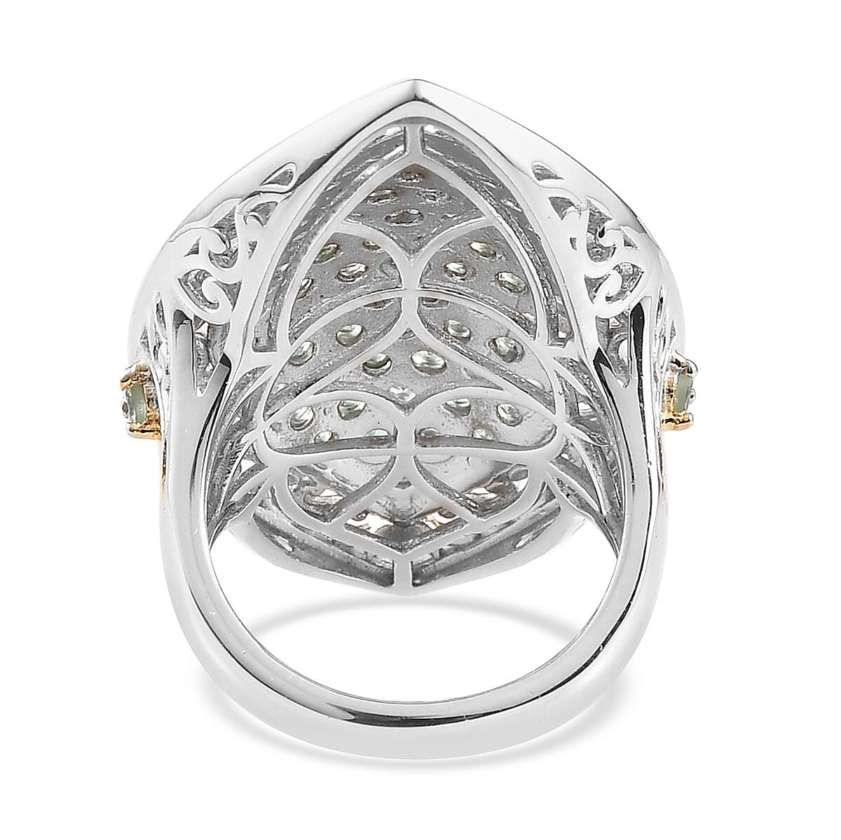 Narsipatnam Alexandrite Elongated Ring in Vermeil Yellow Gold and Platinum Over Sterling Silver 3.40 ctw image number 4