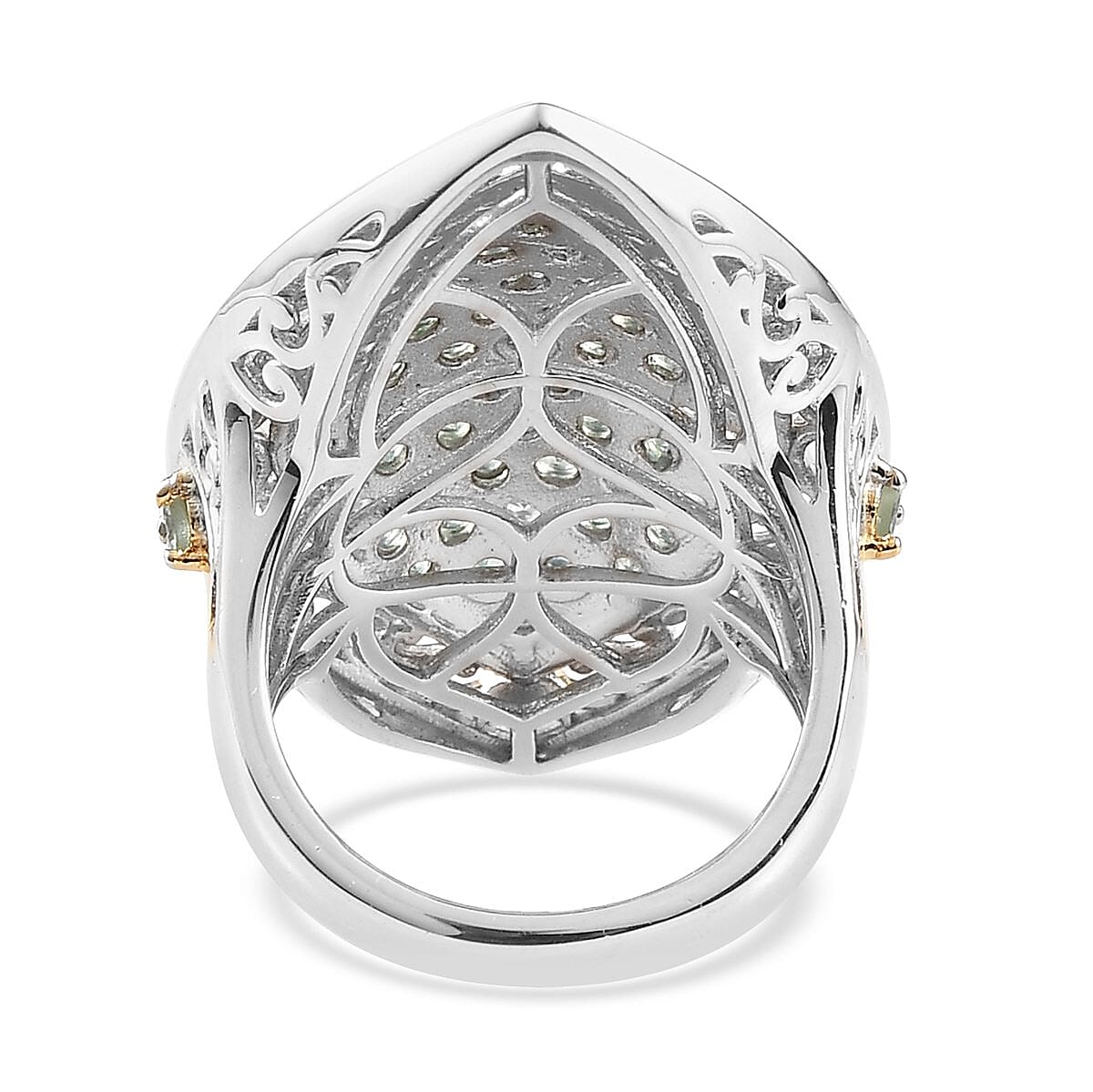 Narsipatnam Alexandrite Elongated Ring in Vermeil Yellow Gold and Platinum Over Sterling Silver (Size 8.0) 3.40 ctw image number 4