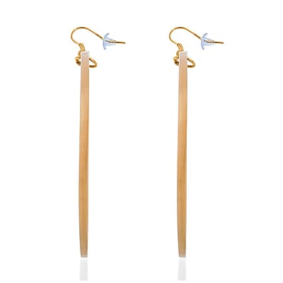 Ox Bone Pear Shape Earrings in Goldtone