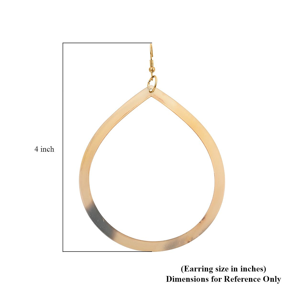 Ox Bone Pear Shape Earrings in Goldtone image number 4