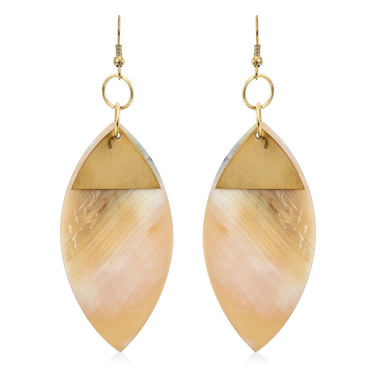 Marquise Shape Dangle Earrings in Goldtone image number 0