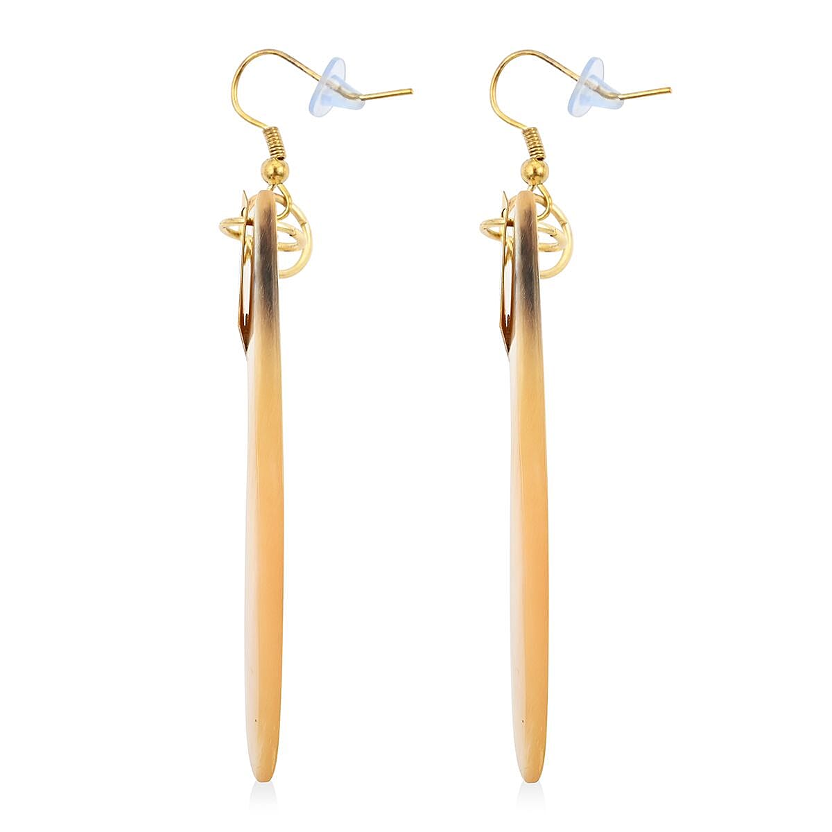 Marquise Shape Dangle Earrings in Goldtone image number 3
