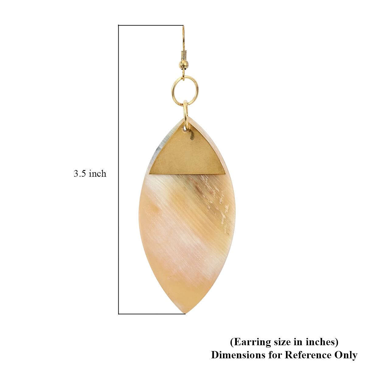 Marquise Shape Dangle Earrings in Goldtone image number 4