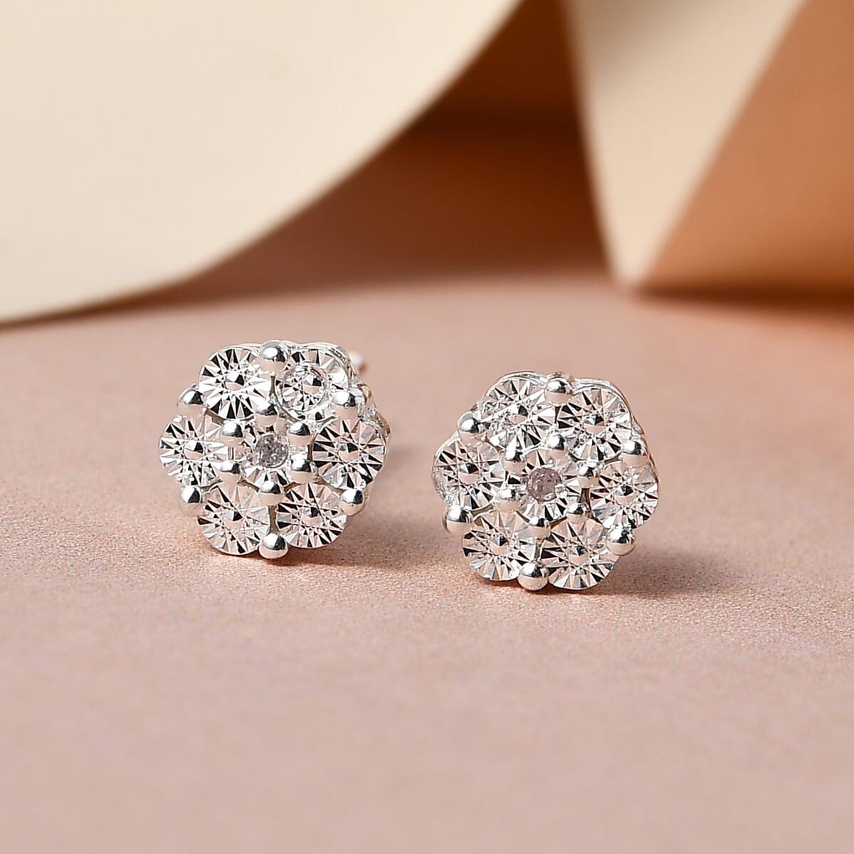 Diamond Accent Stud Earrings in Sterling Silver image number 1
