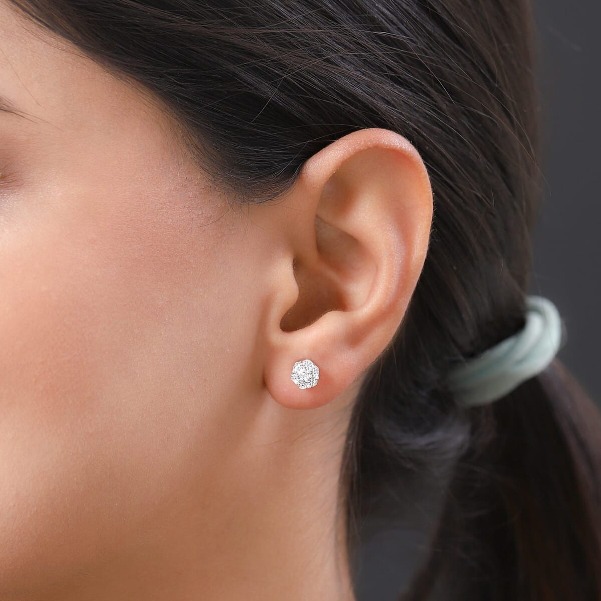Diamond Accent Stud Earrings in Sterling Silver image number 2