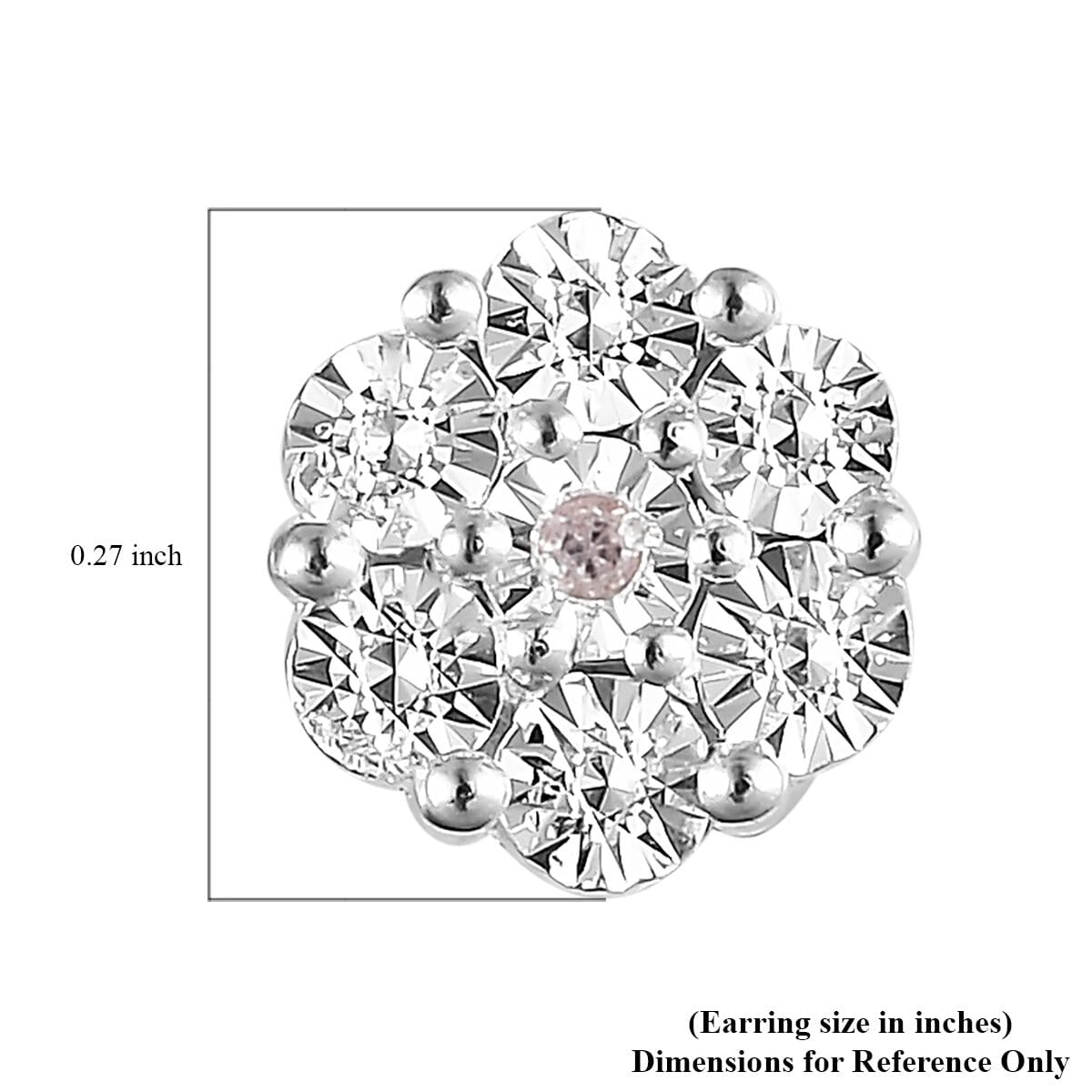 Diamond Accent Stud Earrings in Sterling Silver image number 4